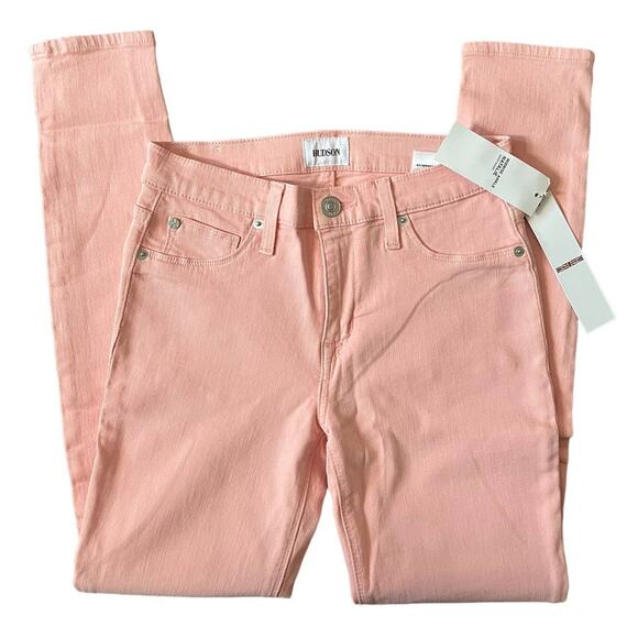 Hudson Jeans Natalie Baby soft pink Midrise Ankle Super Skinny 26 NWT - Picture 2 of 5